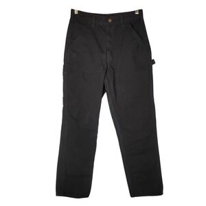 Carhartt Carpenter Pants 30x34 Black Canvas Loose Straight Washed Duck Dungaree